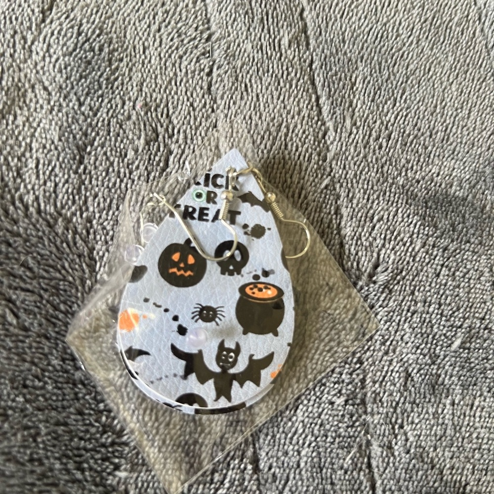 Halloween Bat and Pumpkin Earrings